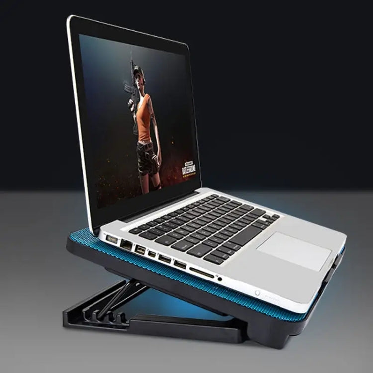 N99 USB Dual Fan Hollow Carved Design Heat Dissipation Laptop Cooling Pad(Blue) - Cooling Pads by PMC Jewellery | Online Shopping South Africa | PMC Jewellery | Buy Now Pay Later Mobicred