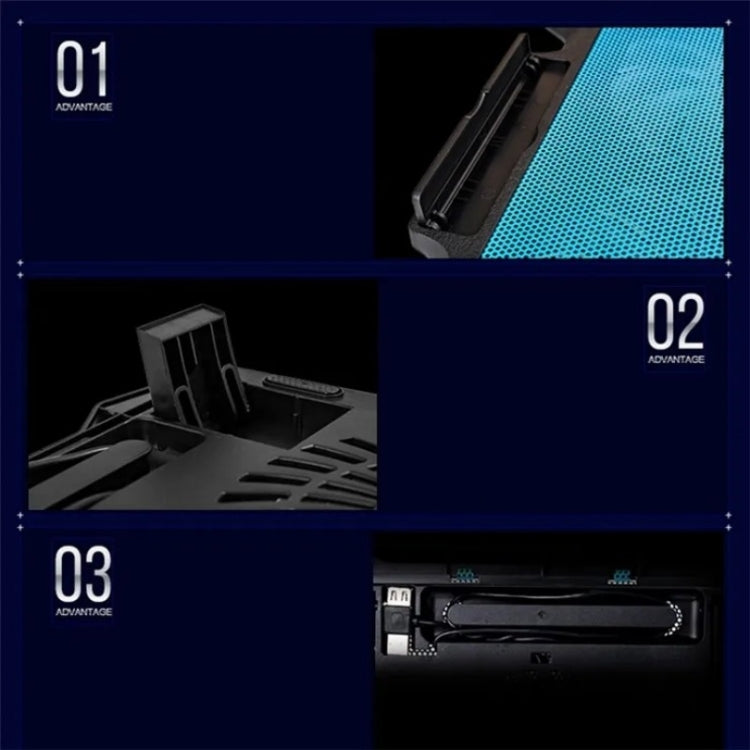 S200 Dual Silent Cooling Fan Portable Slim Notebook Cooling Pad for Laptop(Black) - Cooling Pads by PMC Jewellery | Online Shopping South Africa | PMC Jewellery | Buy Now Pay Later Mobicred