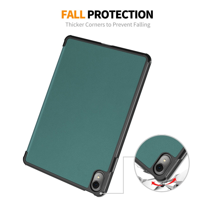 For Huawei MatePad 11 2023 ENKAY Tri-fold Custer Texture Leather Stand Smart Case(Grey) - Huawei by ENKAY | Online Shopping South Africa | PMC TechLife | Buy Now Pay Later Mobicred