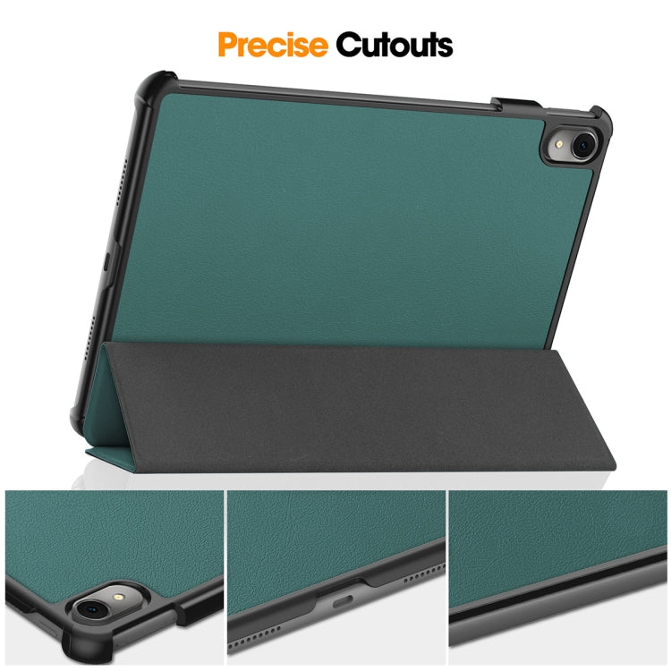 For Huawei MatePad 11 2023 ENKAY Tri-fold Custer Texture Leather Stand Smart Case(Grey) - Huawei by ENKAY | Online Shopping South Africa | PMC TechLife | Buy Now Pay Later Mobicred