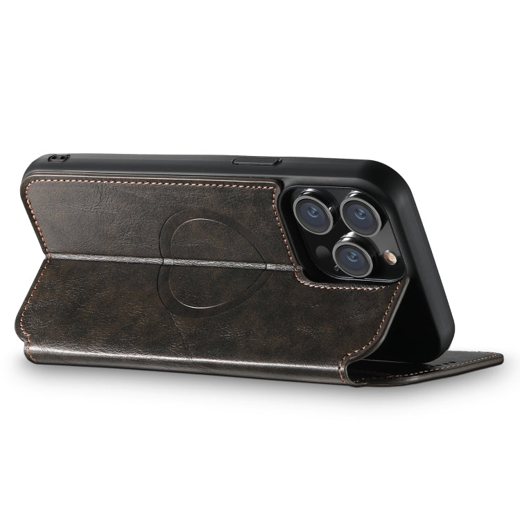 For iPhone 12 / 12 Pro Suteni J05 Leather Magnetic Magsafe Phone Case(Black) - iPhone 12 / 12 Pro Cases by Suteni | Online Shopping South Africa | PMC TechLife | Buy Now Pay Later Mobicred