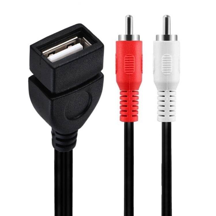 JUNSUNMAY USB 2.0 Female to 2 x RCA Male Video Audio Splitter Adapter Cable, Length:0.2m - Splitter Adapter by JUNSUNMAY | Online Shopping South Africa | PMC TechLife