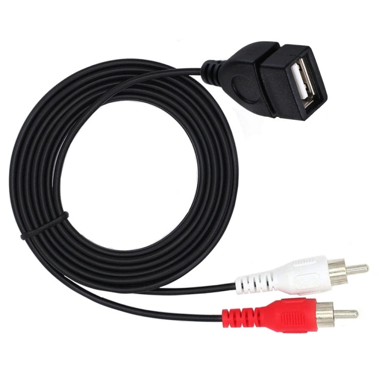 JUNSUNMAY USB 2.0 Female to 2 x RCA Male Video Audio Splitter Adapter Cable, Length:0.2m - Splitter Adapter by JUNSUNMAY | Online Shopping South Africa | PMC TechLife