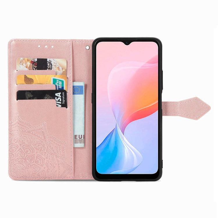 For Blackview A85 Mandala Flower Embossed Leather Phone Case(Rose Gold) - More Brand by PMC TechLife | Online Shopping South Africa | PMC TechLife