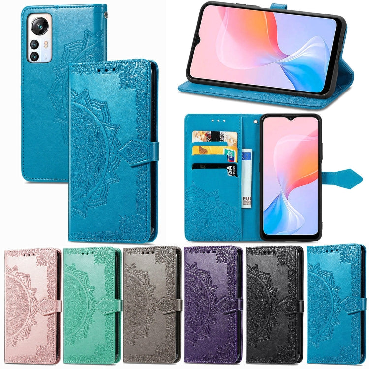 For Blackview A85 Mandala Flower Embossed Leather Phone Case(Blue) - More Brand by PMC TechLife | Online Shopping South Africa | PMC TechLife | Buy Now Pay Later Mobicred
