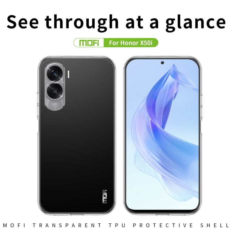 For Honor X50i MOFI Ming Series Transparent Ultra-thin TPU Phone Case - Honor Cases by MOFI | Online Shopping South Africa | PMC TechLife | Buy Now Pay Later Mobicred