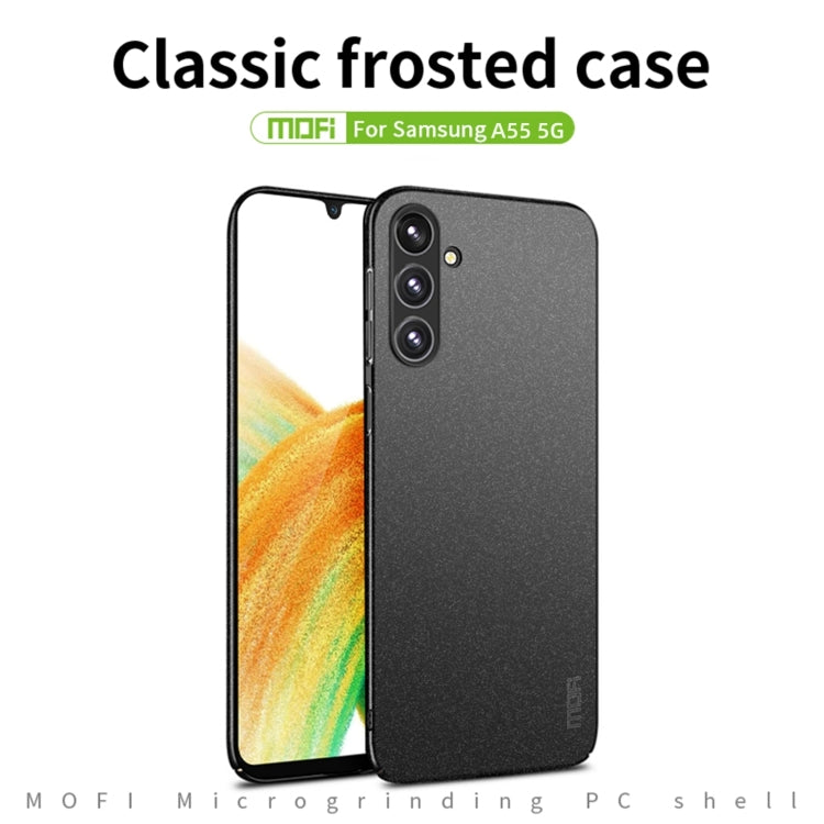 For Samsung Galaxy A55 5G MOFI Fandun Series Frosted PC Ultra-thin All-inclusive Phone Case(Gray) - Galaxy Phone Cases by MOFI | Online Shopping South Africa | PMC TechLife | Buy Now Pay Later Mobicred