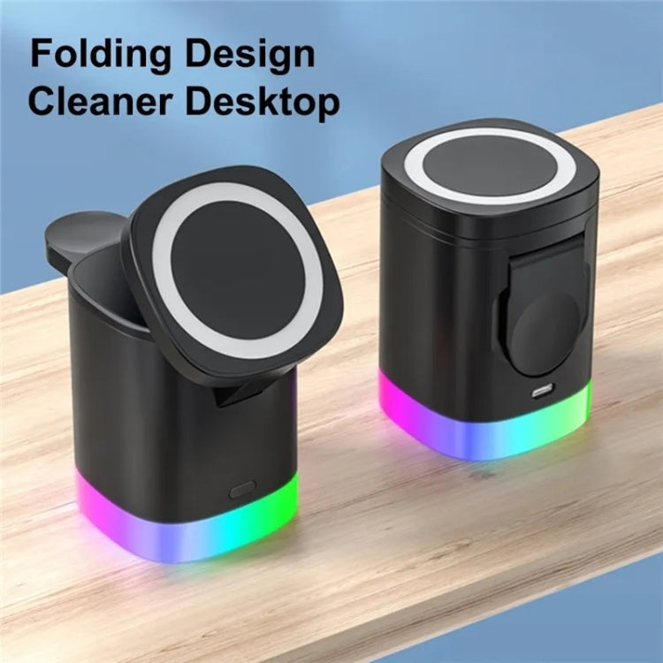 T15 3 in 1 Magnetic Magsafe Wireless Charger Folding Charging Stand For iPhone / iWatch / AirPods(White) - Wireless Charger by PMC Jewellery | Online Shopping South Africa | PMC Jewellery | Buy Now Pay Later Mobicred