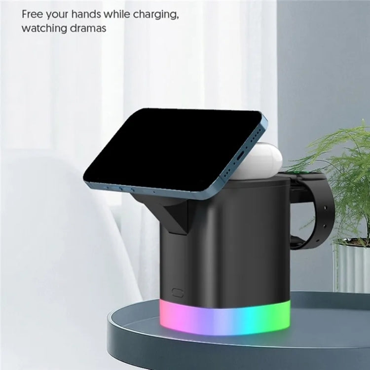 T15 3 in 1 Magnetic Magsafe Wireless Charger Folding Charging Stand For iPhone / iWatch / AirPods(Black) - free shipping - PMC Jewellery - Order now!