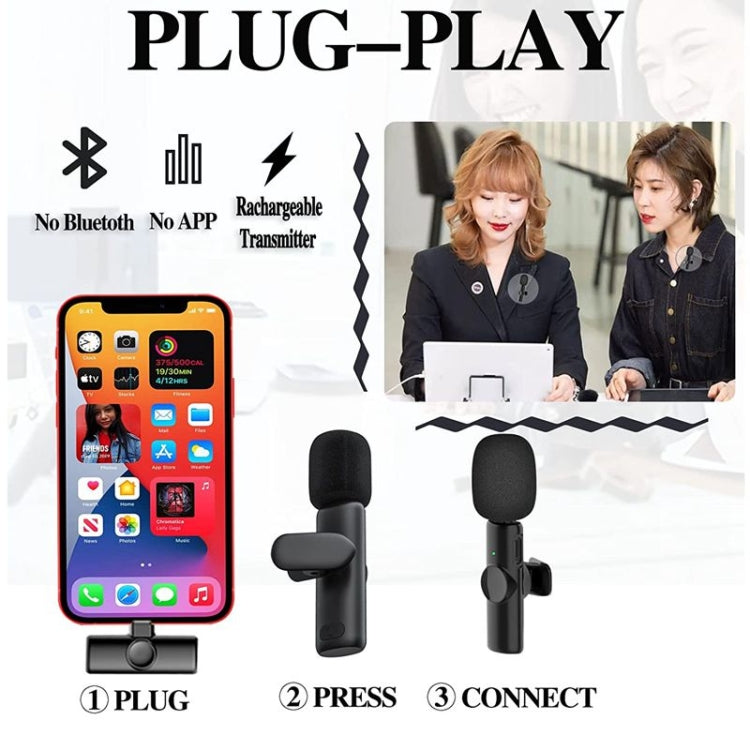 Bluetooth  Mini Microphone Wireless Lavalier Noise Reduction Microphone for iPhone / iPad, with 8 Pin Receiver & Single Microphone - Microphone by PMC TechLife | Online Shopping South Africa | PMC TechLife