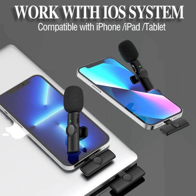 Bluetooth  Mini Microphone Wireless Lavalier Noise Reduction Microphone for iPhone / iPad, with 8 Pin Receiver & Single Microphone - Microphone by PMC TechLife | Online Shopping South Africa | PMC TechLife