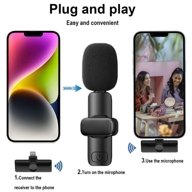 Bluetooth  Mini Microphone Wireless Lavalier Noise Reduction Microphone for iPhone / iPad, with 8 Pin Receiver & Single Microphone - Microphone by PMC TechLife | Online Shopping South Africa | PMC TechLife