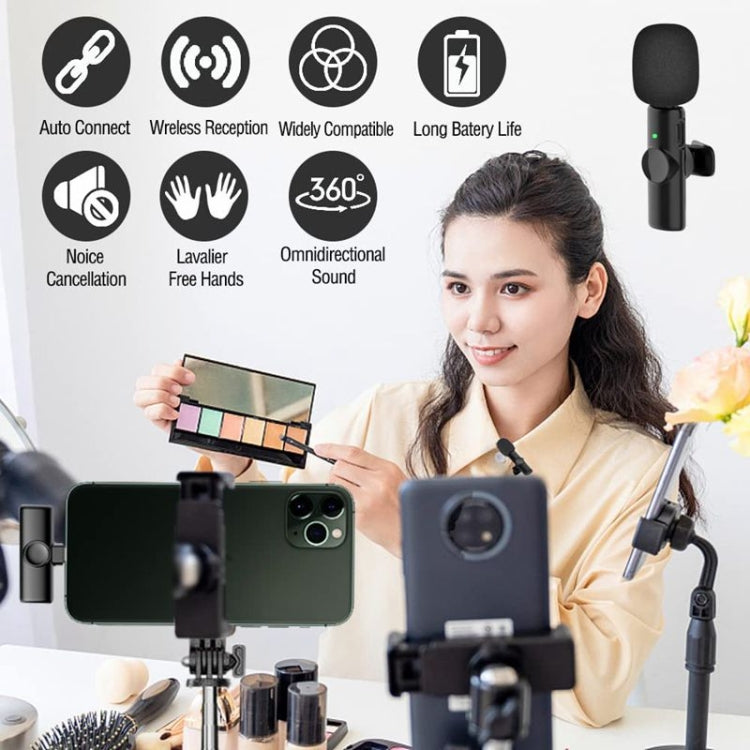 Bluetooth  Mini Microphone Wireless Lavalier Noise Reduction Microphone for iPhone / iPad, with 8 Pin Receiver & Single Microphone - Microphone by PMC TechLife | Online Shopping South Africa | PMC TechLife