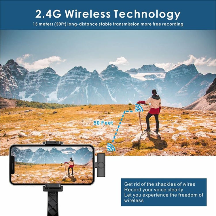 Bluetooth  Mini Microphone Wireless Lavalier Noise Reduction Microphone for iPhone / iPad, with 8 Pin Receiver & Single Microphone - Microphone by PMC TechLife | Online Shopping South Africa | PMC TechLife