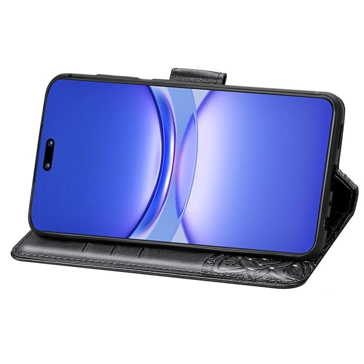 For Huawei  Nova 12 Pro Butterfly Love Flower Embossed Leather Phone Case(Black) - Huawei Cases by PMC TechLife | Online Shopping South Africa | PMC TechLife | Buy Now Pay Later Mobicred