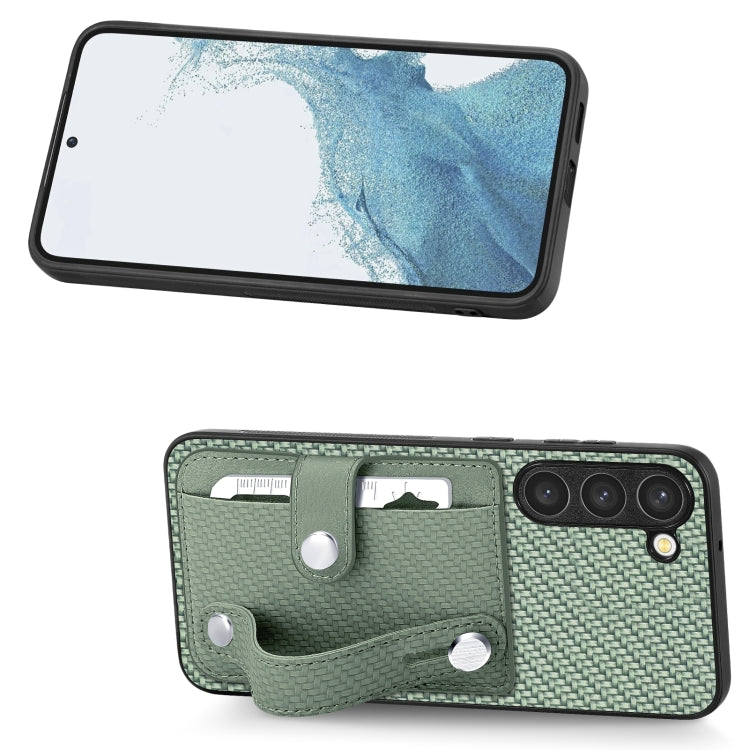 For Samsung Galaxy S21 5G Wristband Kickstand Wallet Back Phone Case with Tool Knife(Green) - Galaxy S21 5G Cases by PMC TechLife | Online Shopping South Africa | PMC TechLife | Buy Now Pay Later Mobicred