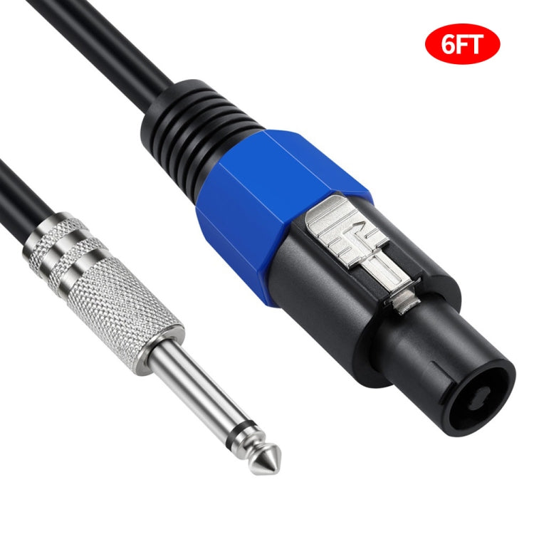 JUNSUNMAY Speakon Male to 6.35mm Male Audio Speaker Adapter Cable with Snap Lock, Length:6FT - free shipping - PMC Jewellery - Order now!