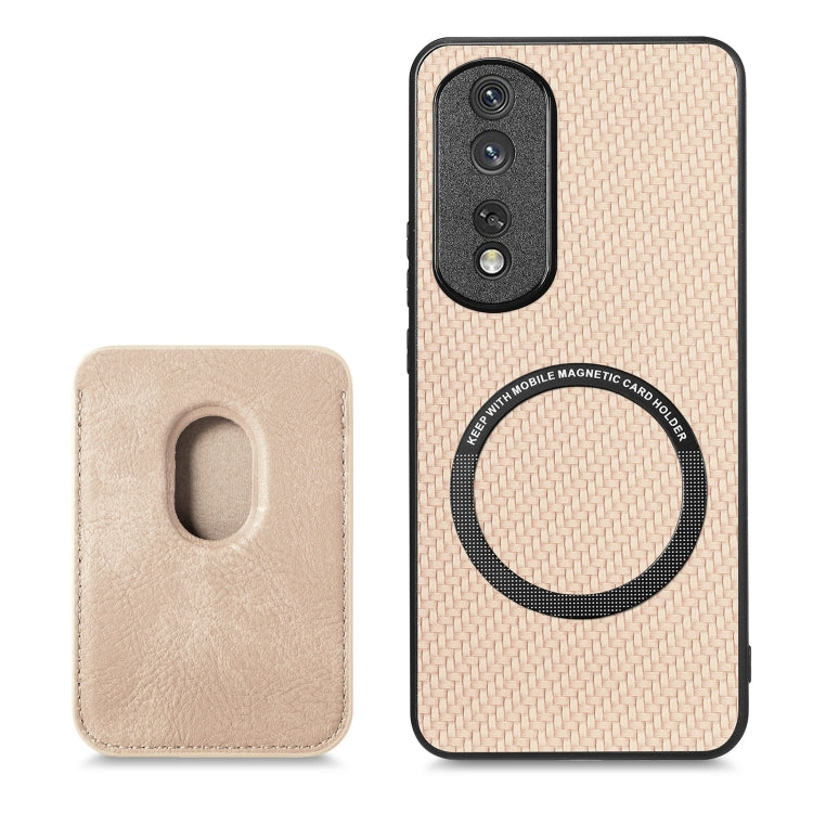 For Honor 80 Pro Carbon Fiber Leather Card Magsafe Phone Case(Khaki) - free shipping - PMC TechLife - Order now!