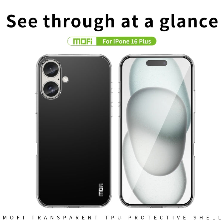 For iPhone 16 Plus MOFI Ming Series Ultra-thin TPU Phone Case(Transparent) - iPhone 16 Plus Cases by MOFI | Online Shopping South Africa | PMC TechLife | Buy Now Pay Later Mobicred