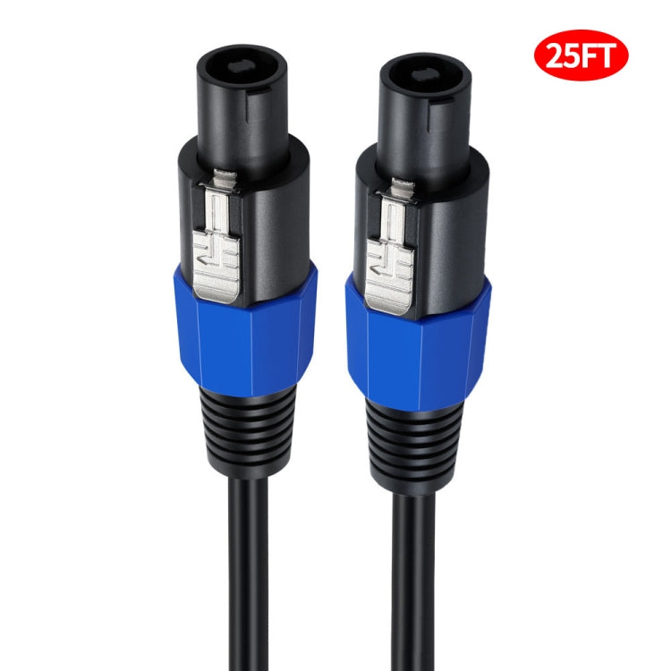 JUNSUNMAY Speakon Male to Speakon Male Audio Speaker Adapter Cable with Snap Lock, Length:25FT - free shipping - PMC Jewellery - Order now!
