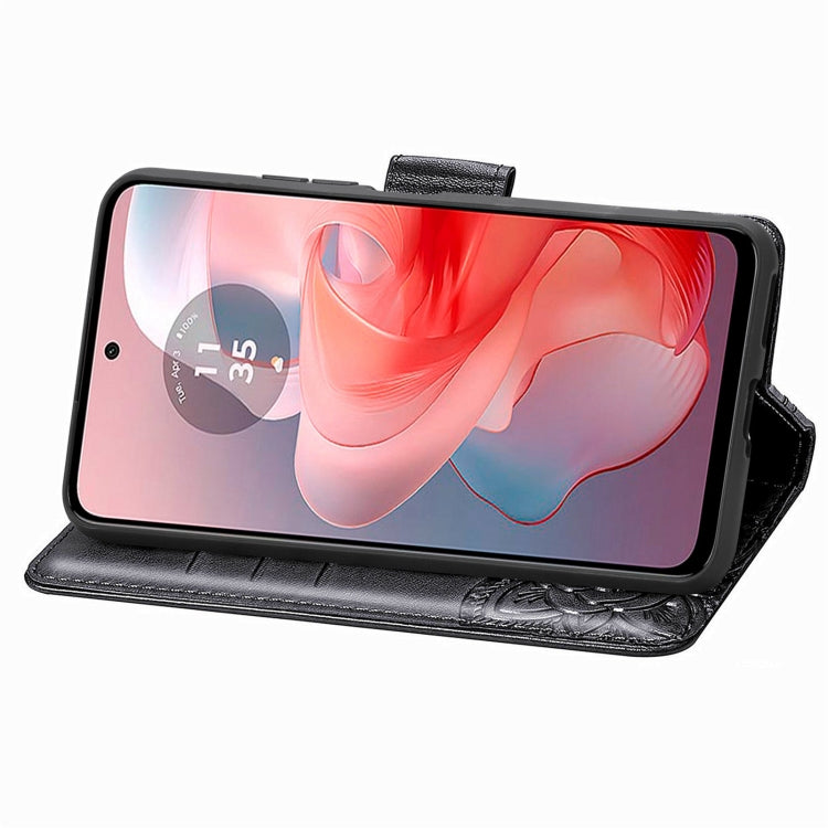 For Motorola Moto G Power 2024 Butterfly Love Flower Embossed Leather Phone Case(Black) - Motorola Cases by PMC Jewellery | Online Shopping South Africa | PMC Jewellery | Buy Now Pay Later Mobicred