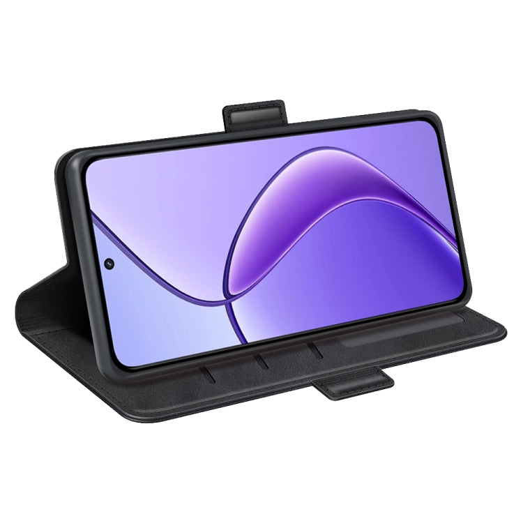 For Realme 12 5G Dual-side Magnetic Buckle Horizontal Flip Leather Phone Case(Black) - Realme Cases by PMC TechLife | Online Shopping South Africa | PMC TechLife | Buy Now Pay Later Mobicred