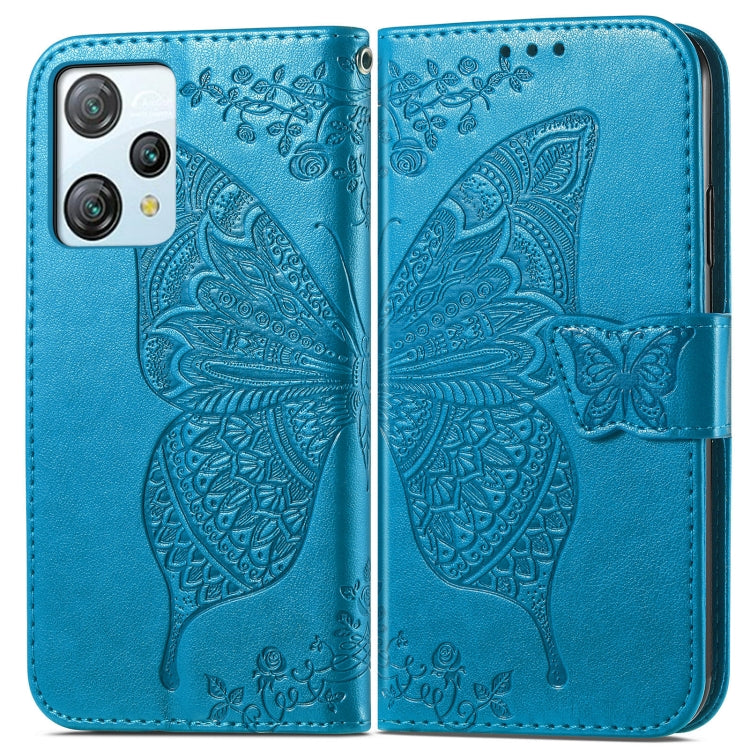 For Blackview A53 Butterfly Love Flower Embossed Leather Phone Case(Blue) - More Brand by PMC TechLife | Online Shopping South Africa | PMC TechLife | Buy Now Pay Later Mobicred