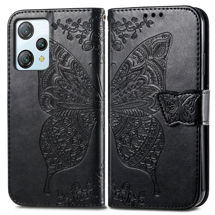 For Blackview A53 Butterfly Love Flower Embossed Leather Phone Case(Black) - More Brand by PMC TechLife | Online Shopping South Africa | PMC TechLife | Buy Now Pay Later Mobicred