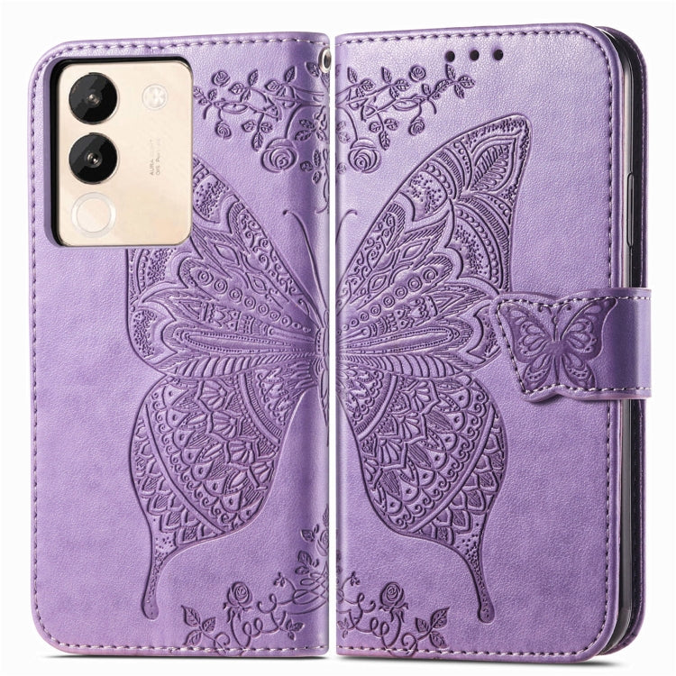 For vivo X100 Pro Butterfly Love Flower Embossed Leather Phone Case(Lavender) - vivo Cases by imak | Online Shopping South Africa | PMC Jewellery | Buy Now Pay Later Mobicred