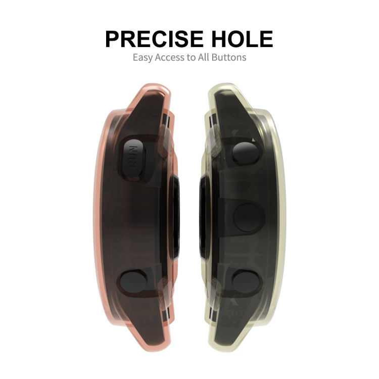For Garmin Forerunner 265 ENKAY Hat-Prince Transparent TPU Frame Drop Protection Case(Orange) - Watch Cases by ENKAY | Online Shopping South Africa | PMC TechLife | Buy Now Pay Later Mobicred