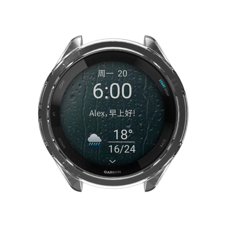 For Garmin Forerunner 265 ENKAY Hat-Prince Transparent TPU Frame Drop Protection Case(Orange) - Watch Cases by ENKAY | Online Shopping South Africa | PMC TechLife | Buy Now Pay Later Mobicred