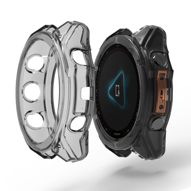 For Garmin Fenix 8 AMOLED / MIP 51mm ENKAY Hat-Prince Transparent TPU Frame Drop Protection Case(Grey) - free shipping - PMc TechLife - Order now!