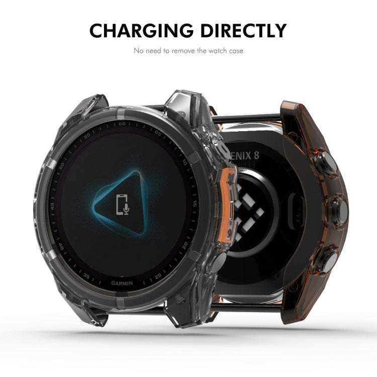 For Garmin Fenix 8 AMOLED / MIP 51mm ENKAY Hat-Prince Transparent TPU Frame Drop Protection Case(Blue) - free shipping - PMc TechLife - Order now!