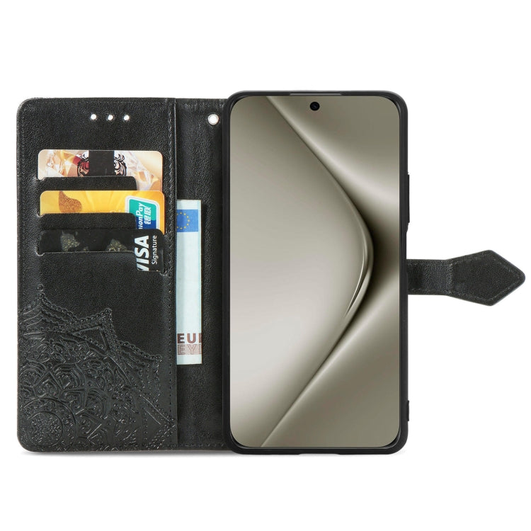 For Huawei Pura 70 Pro+ Mandala Flower Embossed Leather Phone Case(Black) - Huawei Cases by PMC Jewellery | Online Shopping South Africa | PMC Jewellery | Buy Now Pay Later Mobicred