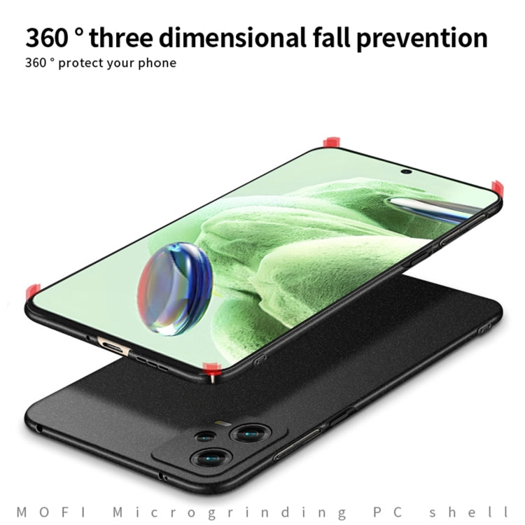 For Xiaomi Redmi Note 12 Global MOFI Fandun Series Frosted PC Ultra-thin All-inclusive Phone Case(Gray) - Note 12 Pro Cases by MOFI | Online Shopping South Africa | PMC TechLife