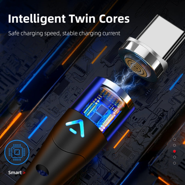 ENKAY 3A USB to 8 Pin Magnetic Fast Charging Data Cable with LED Light, Length:1m(Black) - free shipping - PMC Jewellery - Order now!
