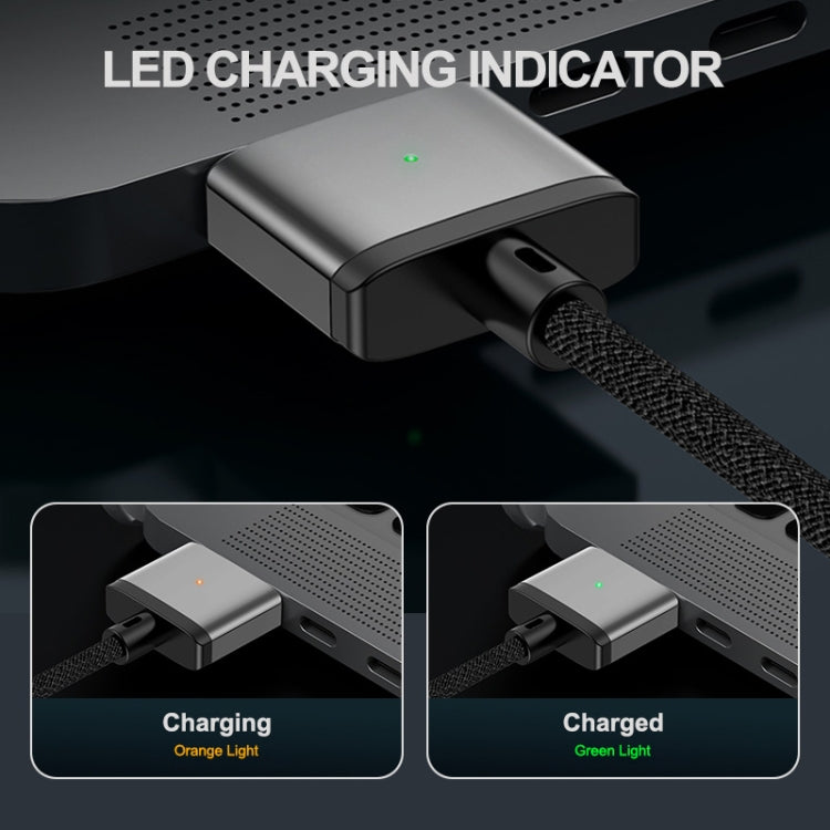 ENKAY 140W USB-C / Type-C to MagSafe 3 Nylon Braided Magnetic Charging Cable with LED Indicator for MacBook 6.6FT(Grey) - free shipping - PMC Jewellery - Order now!