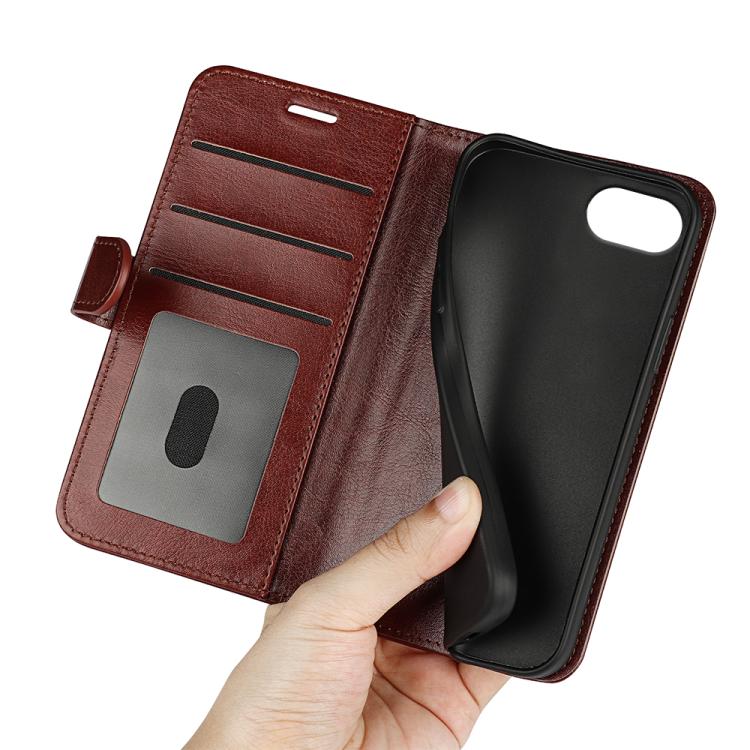 For iPhone 16e R64 Texture Horizontal Flip Leather Phone Case(Brown) - iPhone 16e Cases by PMC TechLife | Online Shopping South Africa | PMC TechLife | Buy Now Pay Later Mobicred