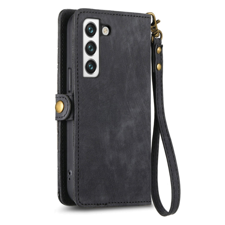 For Samsung Galaxy S23 Ultra 5G Geometric Zipper Wallet Side Buckle Leather Phone Case(Black) - free shipping - PMC TechLife - Order now!