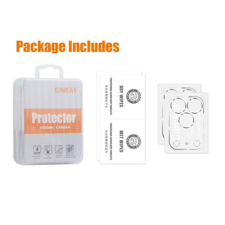 For iPhone 17 Pro Max 2pcs ENKAY Hat-Prince 9H Rear Camera Lens Tempered Glass Film - iPhone 17 Pro Max Tempered Glass by ENKAY | Online Shopping South Africa | PMC TechLife | Buy Now Pay Later Mobicred