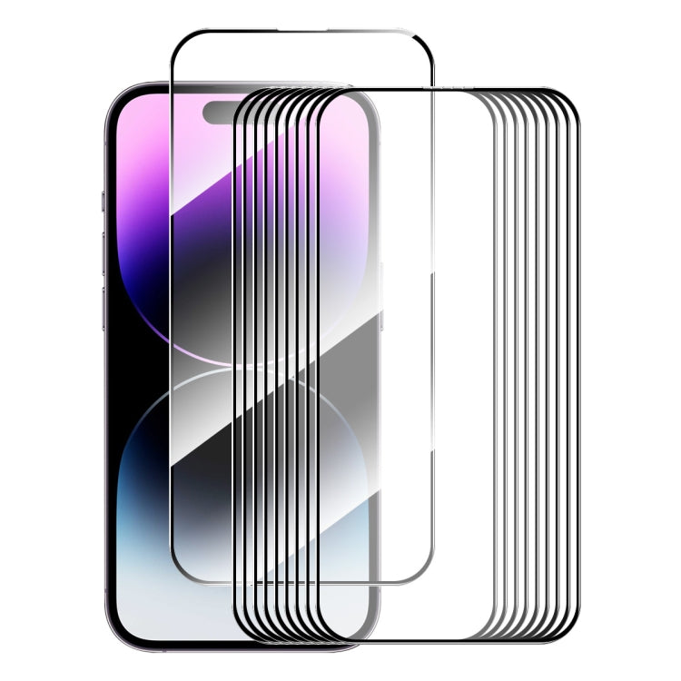 For iPhone 16 Pro 10pcs ENKAY Full Glue High Aluminum-silicon Tempered Glass Film - iPhone 16 Pro Tempered Glass by ENKAY | Online Shopping South Africa | PMC TechLife | Buy Now Pay Later Mobicred