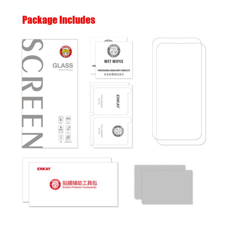 For iPhone 16e 2pcs NKAY 0.26mm 9H 2.5D High Aluminum-silicon Tempered Glass Film - free shipping - PMc TechLife - Order now!