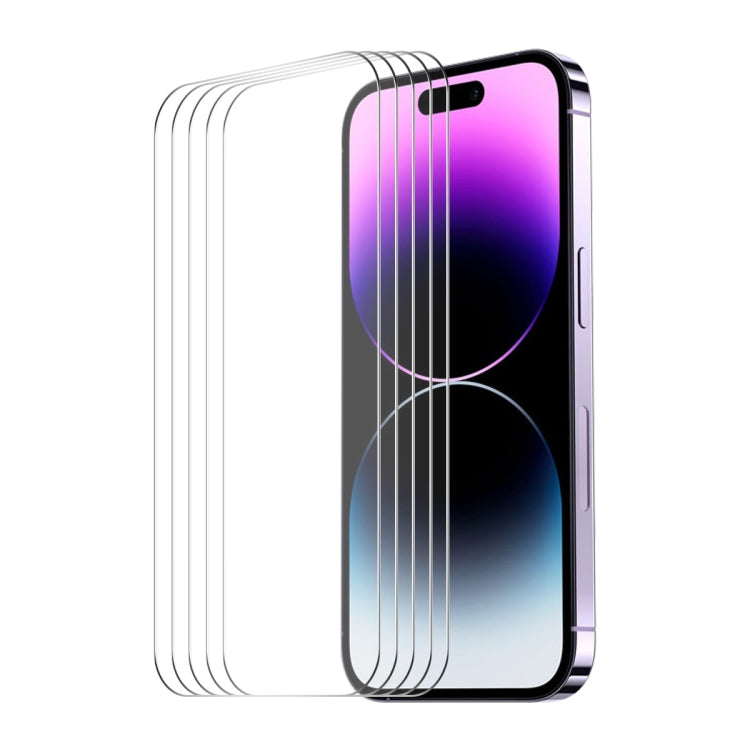 For iPhone 15 Pro Max 5pcs ENKAY 0.26mm 9H 2.5D High Aluminum-silicon Tempered Glass Film - free shipping - PMC Jewellery - Order now!