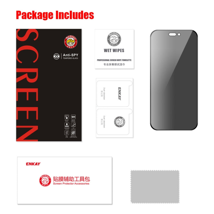 For iPhone 16 ENKAY Hat-Prince 28 Degree Anti-peeping Tempered Glass Full Screen Film - free shipping - PMC TechLife - Order now!
