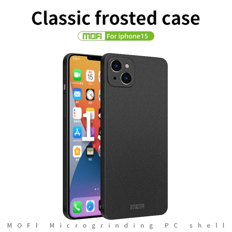 For iPhone 15 MOFI Fandun Series Frosted PC Ultra-thin All-inclusive Phone Case(Black) - iPhone 15 Cases by MOFI | Online Shopping South Africa | PMC TechLife | Buy Now Pay Later Mobicred