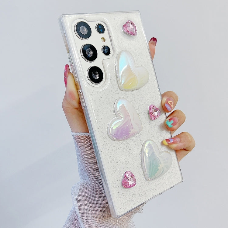 For Samsung Galaxy S22 Ultra 5G Love Epoxy TPU Protective Case(Transparent) - Galaxy S22 Ultra 5G Cases by PMC TechLife | Online Shopping South Africa | PMC TechLife