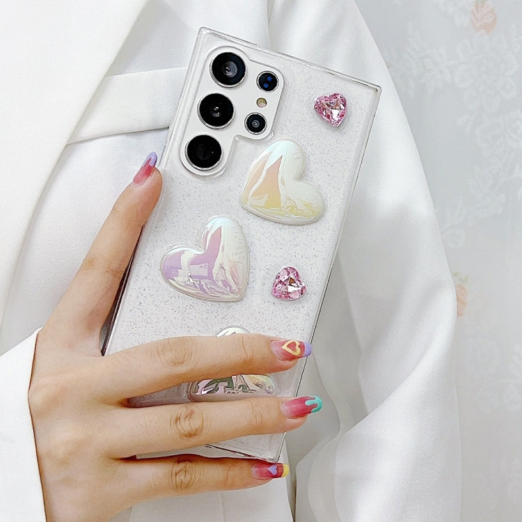 For Samsung Galaxy S22 Ultra 5G Love Epoxy TPU Protective Case(Transparent) - Galaxy S22 Ultra 5G Cases by PMC TechLife | Online Shopping South Africa | PMC TechLife