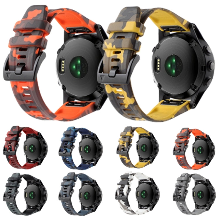 For Garmin Approach S62 22mm Camouflage Silicone Watch Band(Camouflage Grey) - Watch Bands by PMC TechLife | Online Shopping South Africa | PMC TechLife