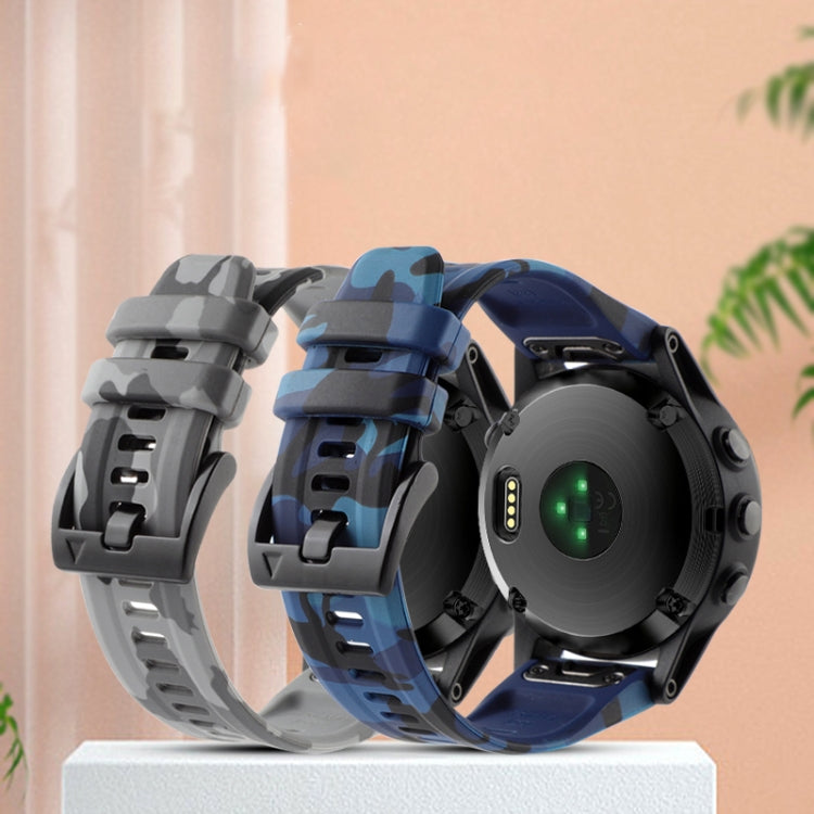 For Garmin Approach S62 22mm Camouflage Silicone Watch Band(Camouflage Grey) - Watch Bands by PMC TechLife | Online Shopping South Africa | PMC TechLife