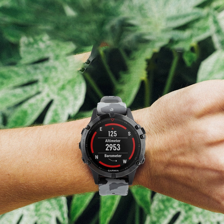 For Garmin Approach S62 22mm Camouflage Silicone Watch Band(Camouflage Blue) - Watch Bands by PMC TechLife | Online Shopping South Africa | PMC TechLife